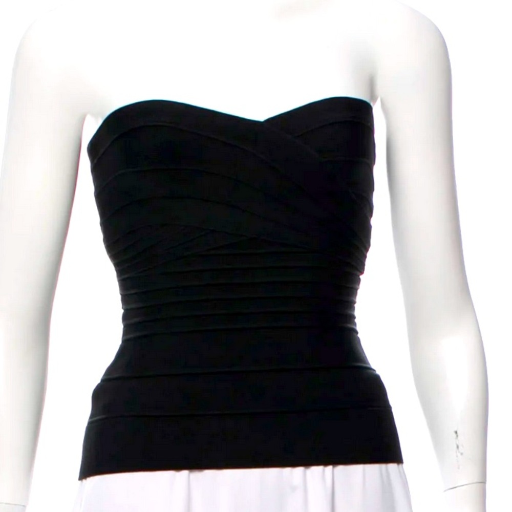 Herve Leger Black strapless top XS Worn Once!